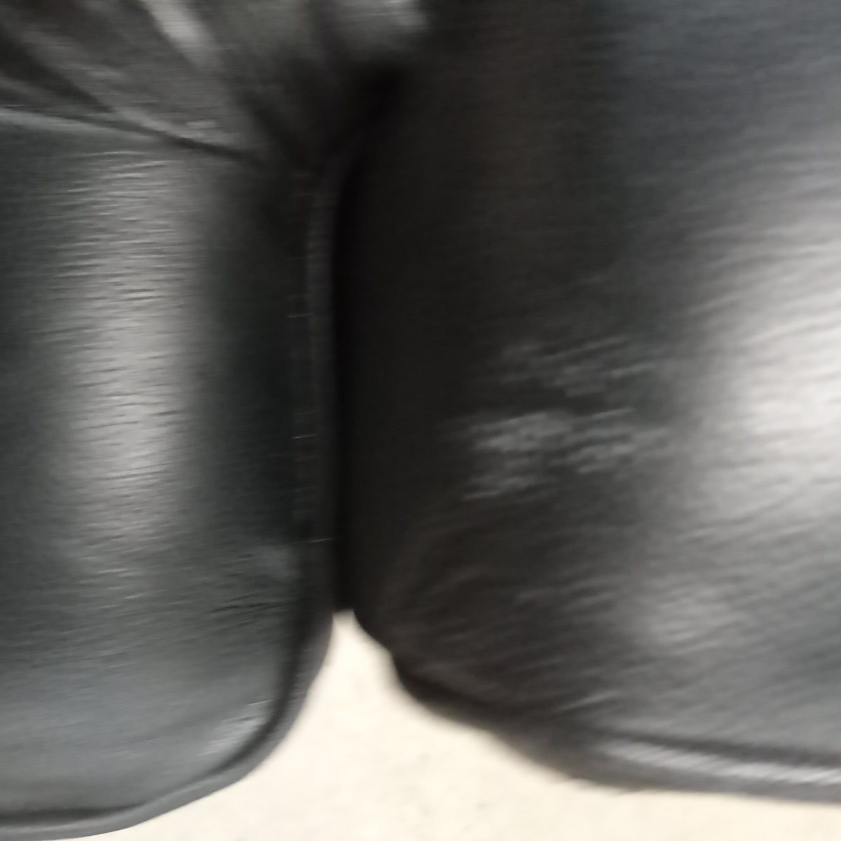 78"W Black Leather Love Seat