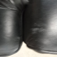 78"W Black Leather Love Seat