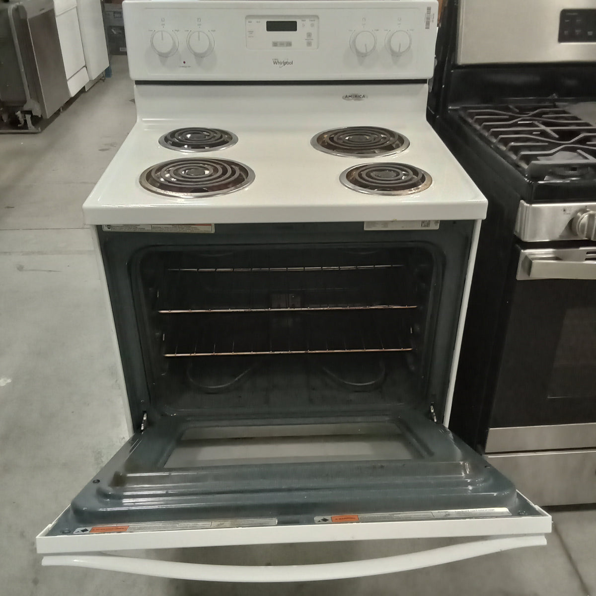 30"W White 4-Burner Electric Stove