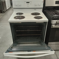 30"W White 4-Burner Electric Stove