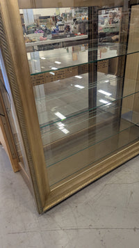 41.5"W Vintage Brass Curio Cabinet