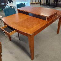 60"W Wooden Dining Table with Single Leaf