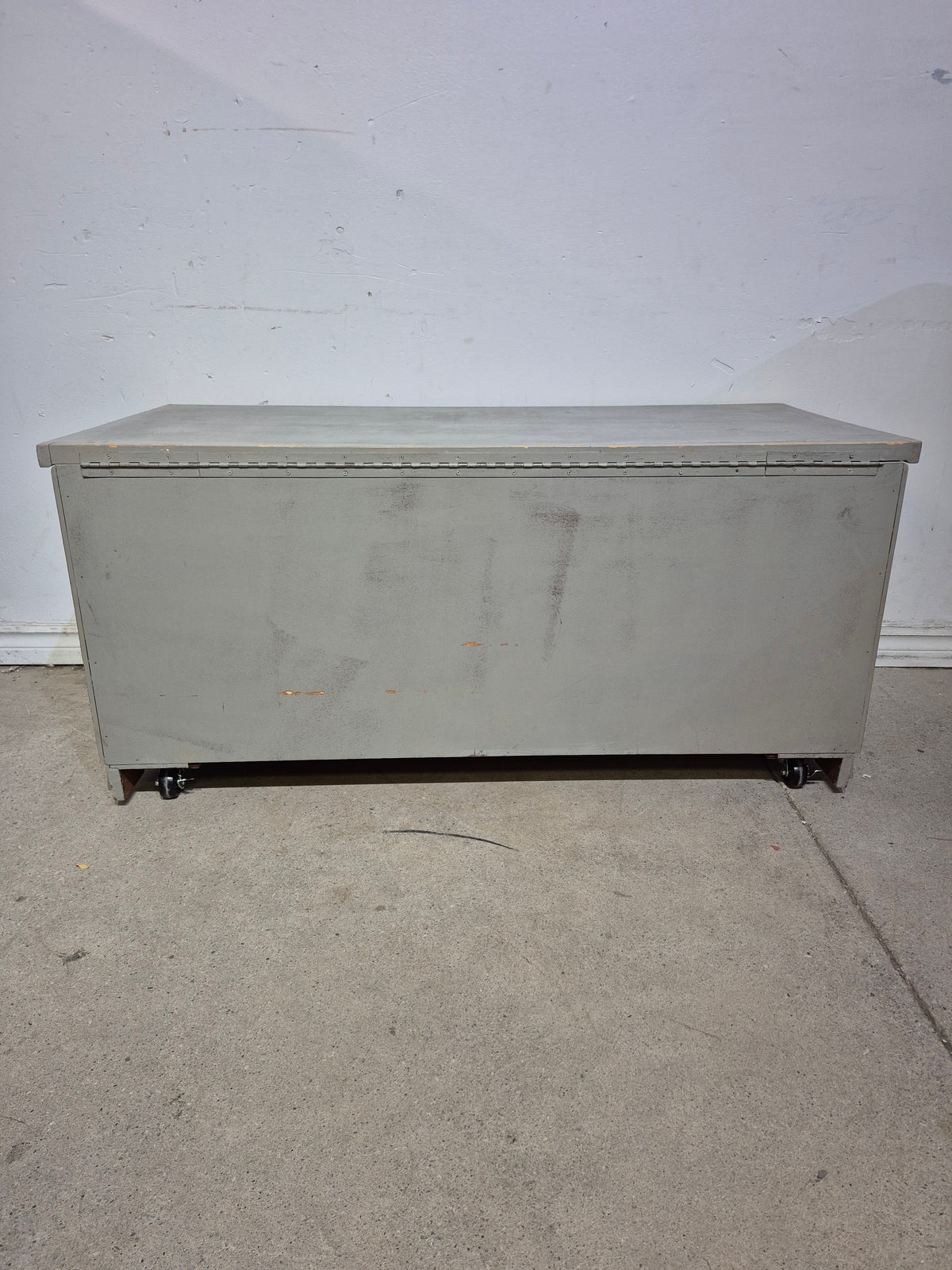 Distressed Blanket Box on Casters