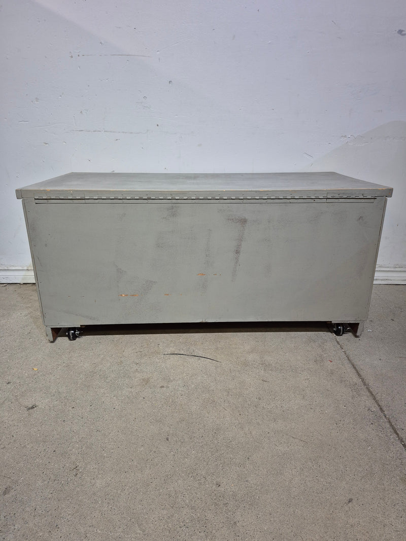Distressed Blanket Box on Casters