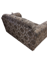 Muted Olive Green Damask Pattern Woven Fabric Loveseat Sofa #ES2
