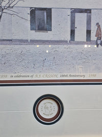 Fresh Snow, Watertown 1957 by A. J. Casson Canadian Art Print Frame 100th Anniversary Seal