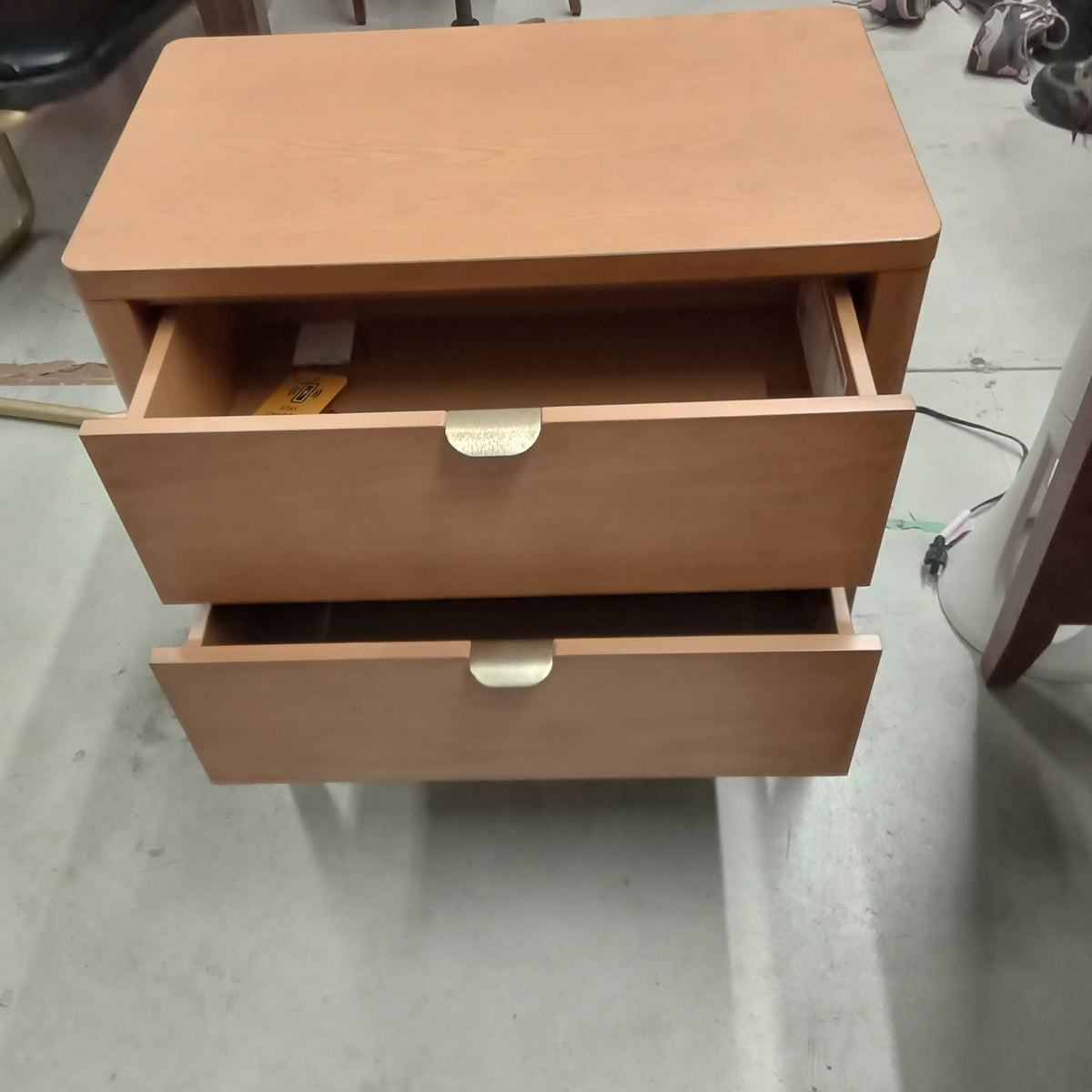 24"W Two Drawer Side Table with Power Outlet
