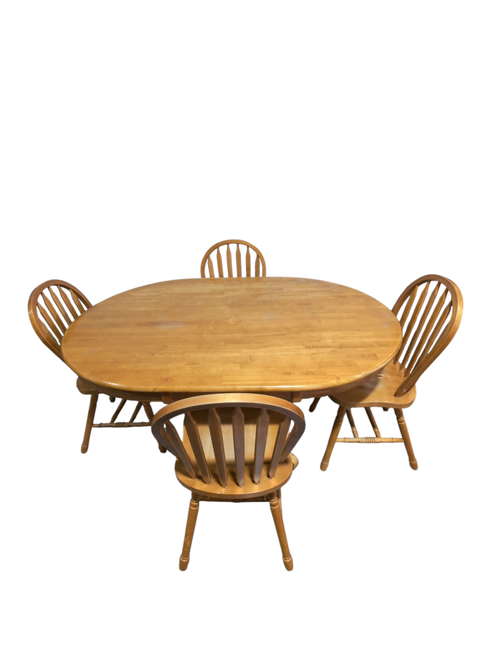 Solid Wood Dining Table w/ 4 Chairs