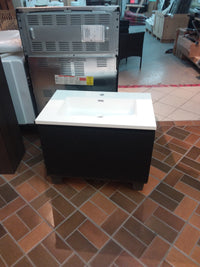 30 in White & Black Bathroom Vanity