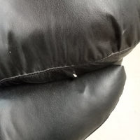 90"W 3-Seat Faux Leather Sofa - Black