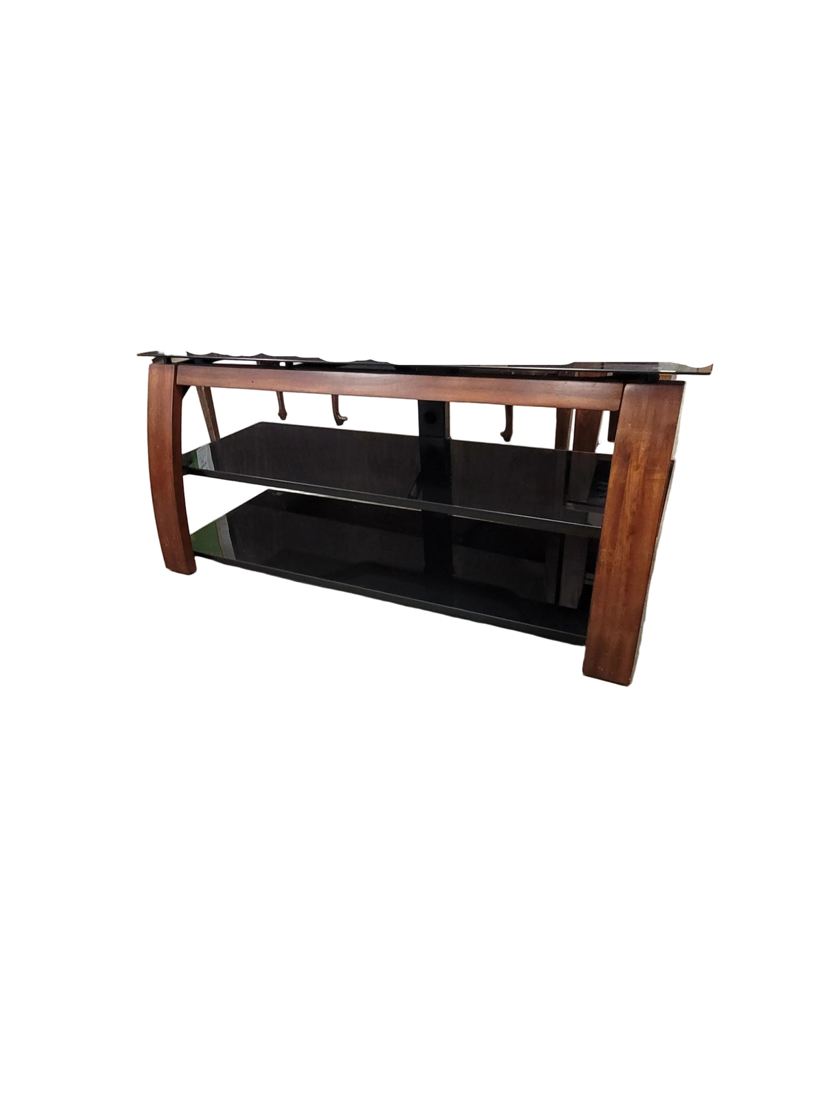 Transitional Tv Stand W/ Wood Frame