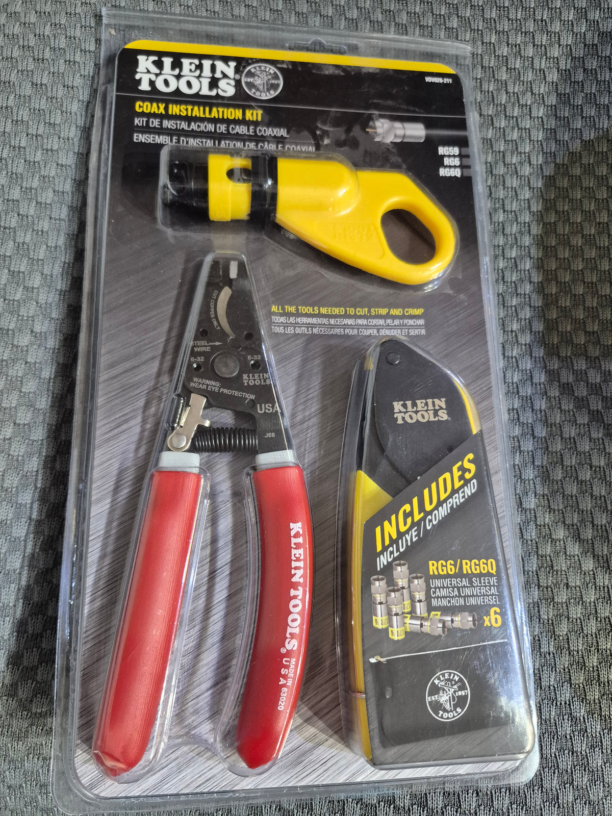 Klein Tools Coax Cable Installation Kit with Zipper Pouch