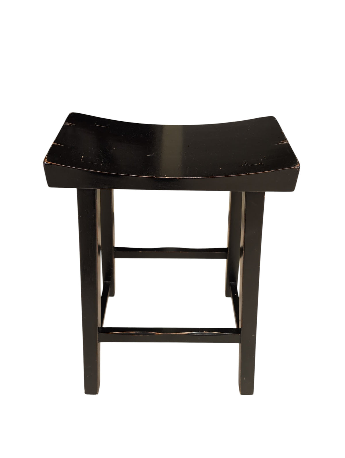 Set of 4 Black Wooden Barstools