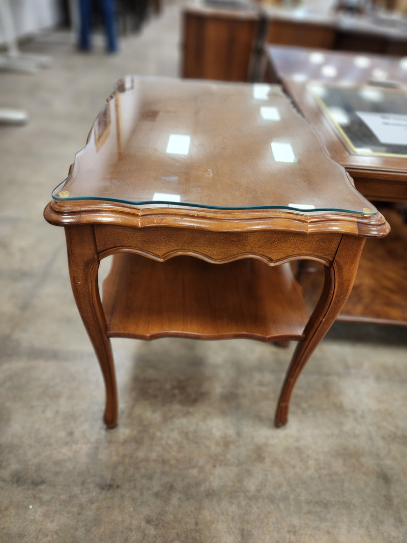 Rectangular 2 Tier Wooden Side Table
