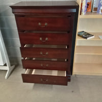 32.5"W 5-Drawer Dresser in Dark Wood