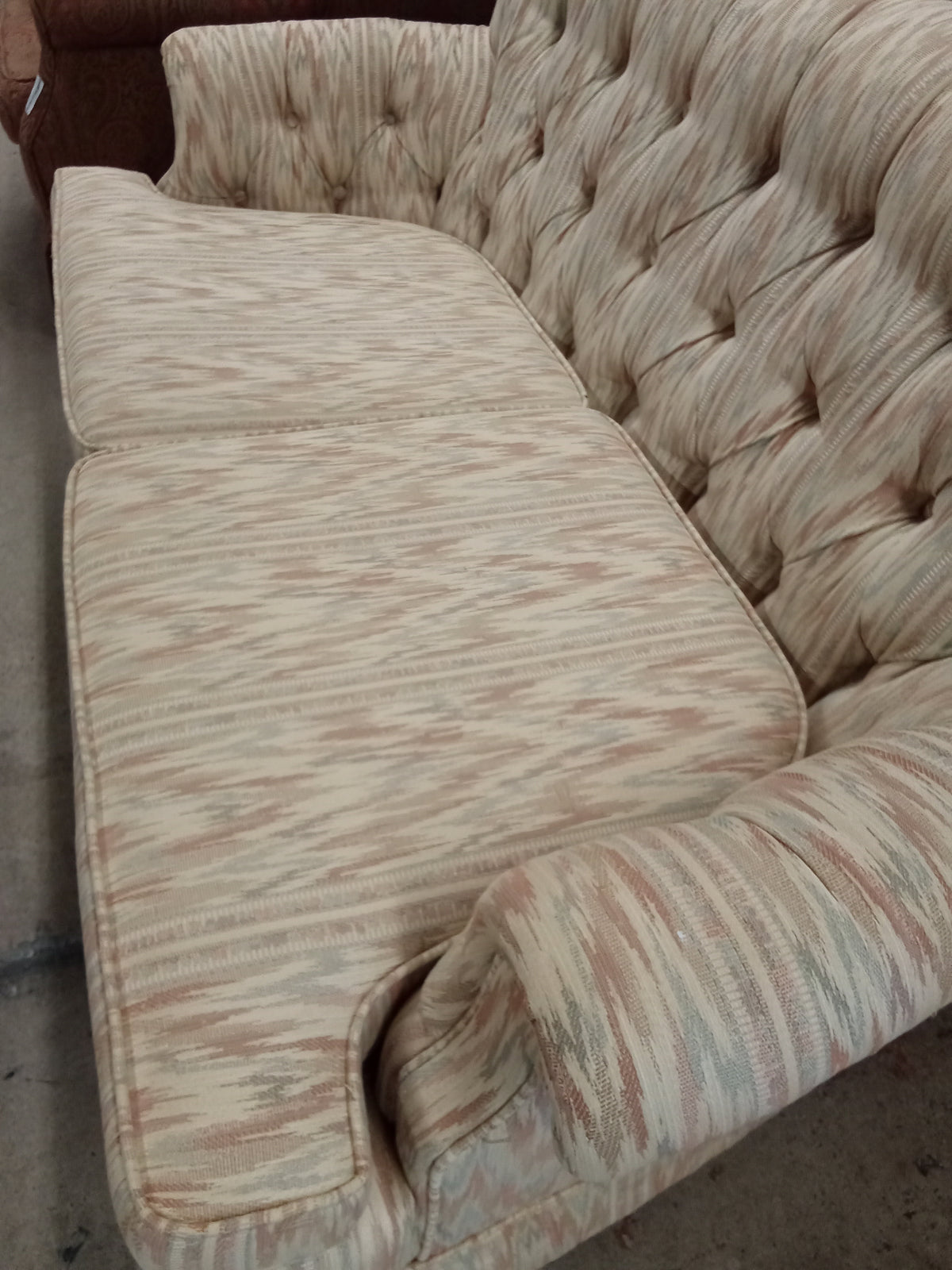 53"W Beige Patterned Loveseat Sofa
