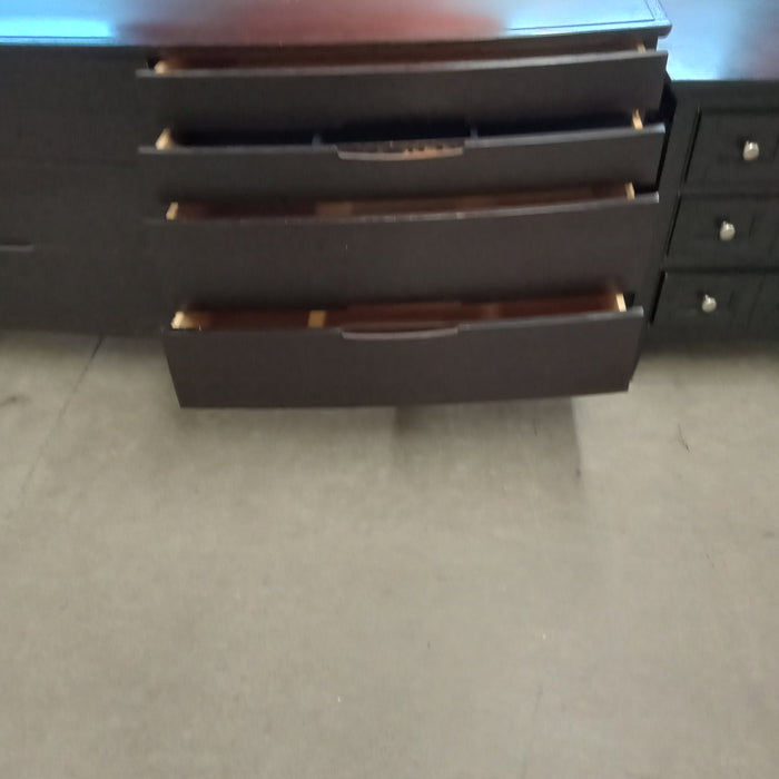 Black Wood Finish Multiple Drawer Credenza #RS2
