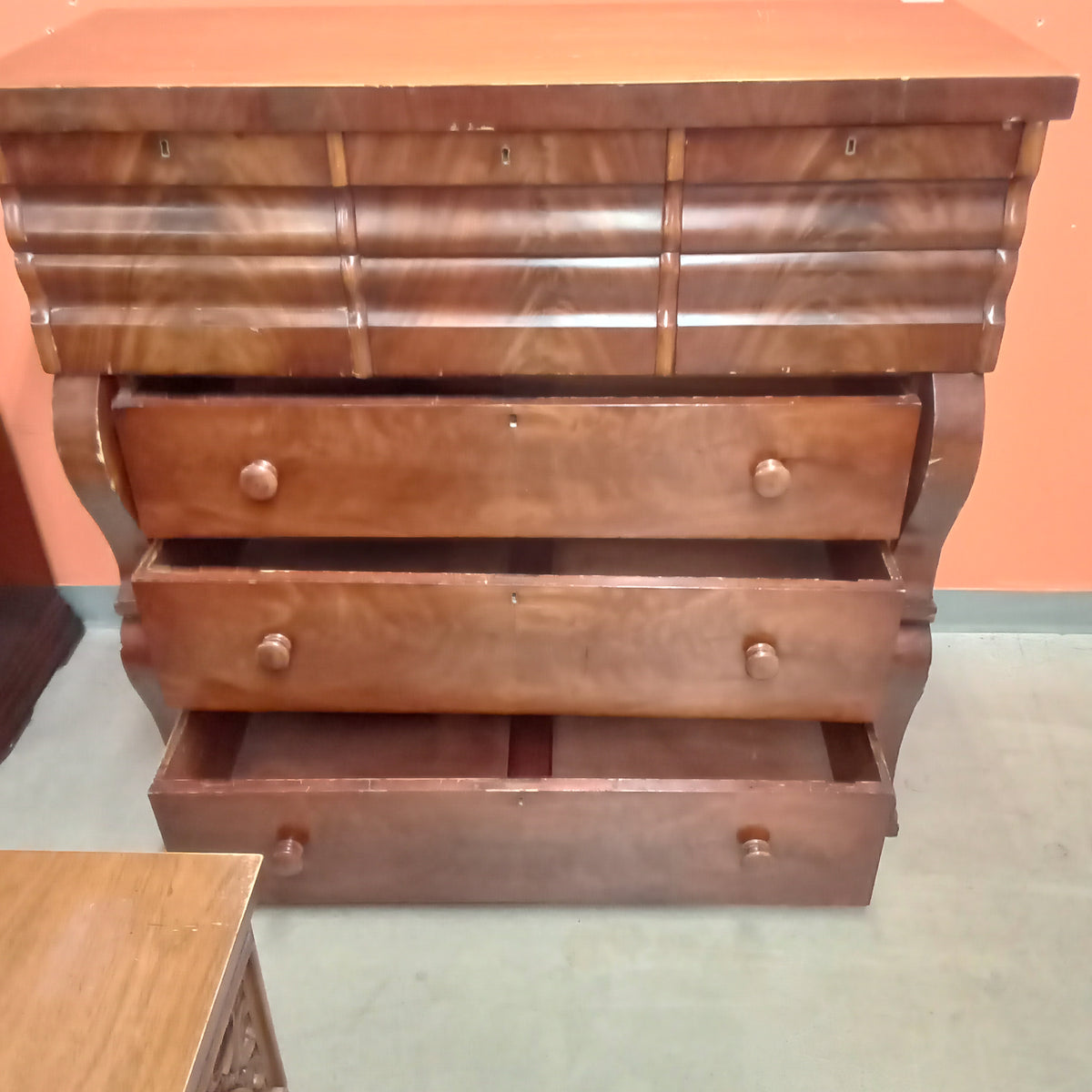 49"W 7-Drawer Vintage Dresser in Solid Wood