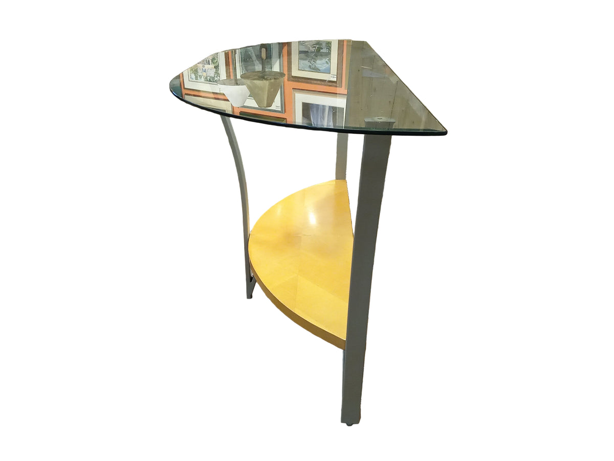 Half-Moon Glass Top Console