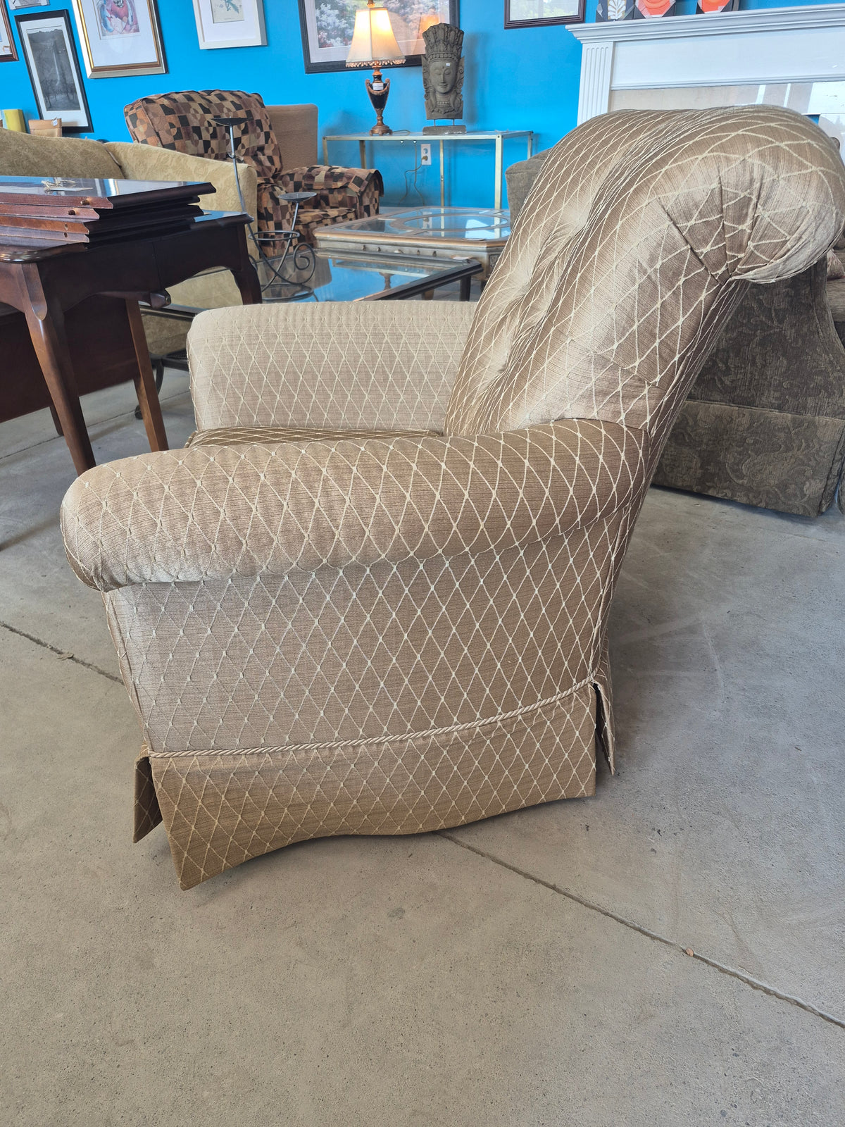 Dobby Weave Tan Accent Chair