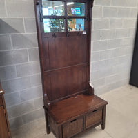31.5"W Entry Hall Bench with Coat Hooks