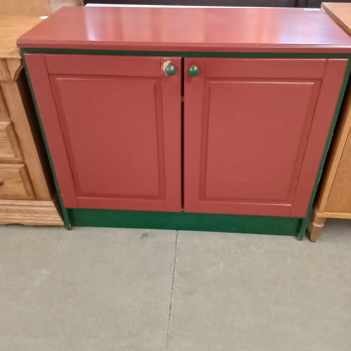 39.5"W Cabinet in Burgundy and Green
