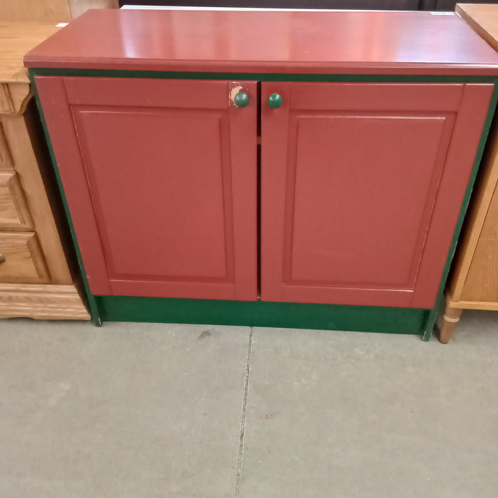 39.5"W Cabinet in Burgundy and Green