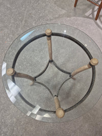 28" Round Glass Side Table