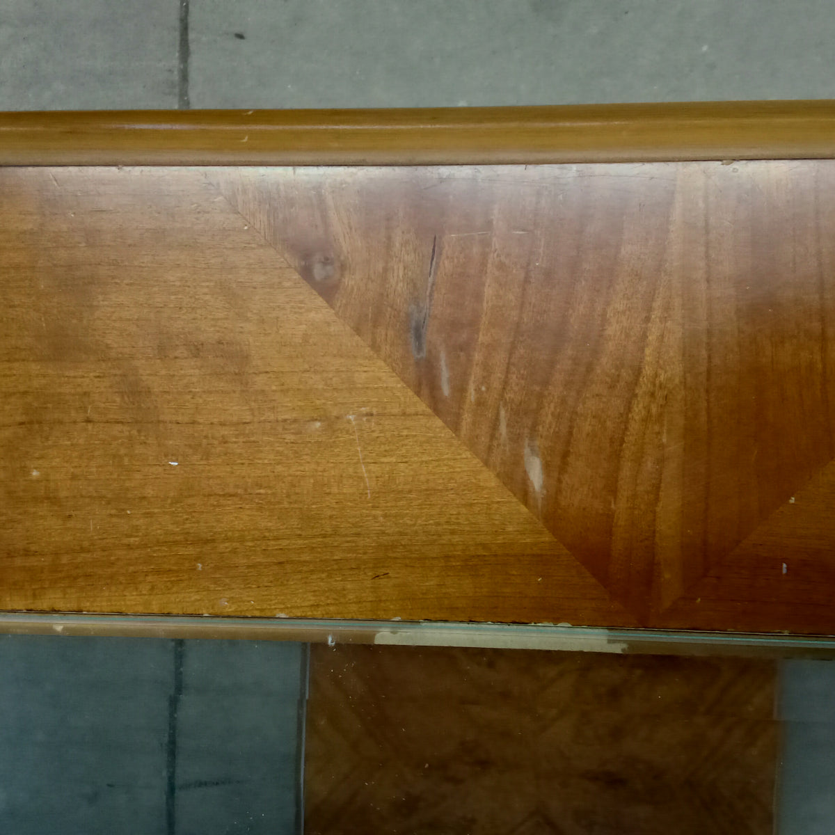 28"W Wood and Glass Side Table