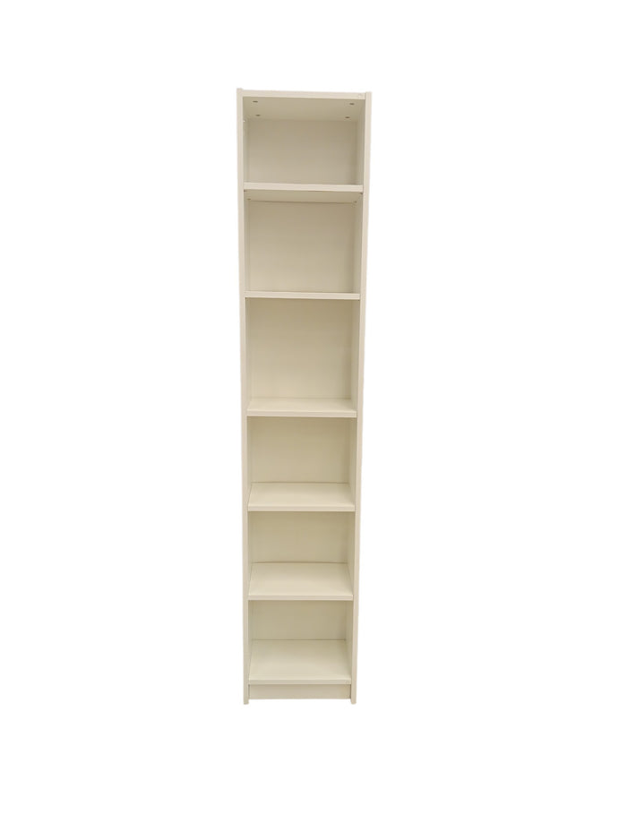 Tall White 6-Tier Bookcase