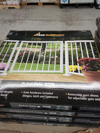 40"W Picket Gate in White Aluminum