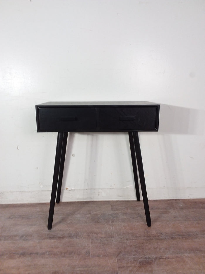Black Accent Table With 2 Drawers