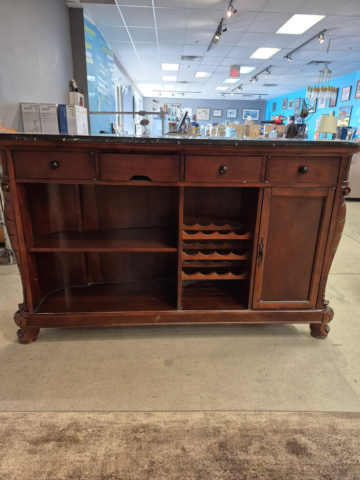68"W Bar with Granite-Look Tile Top