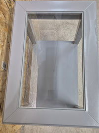 Grey Side Table with Glass Top