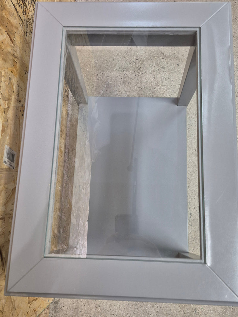 Grey Side Table with Glass Top