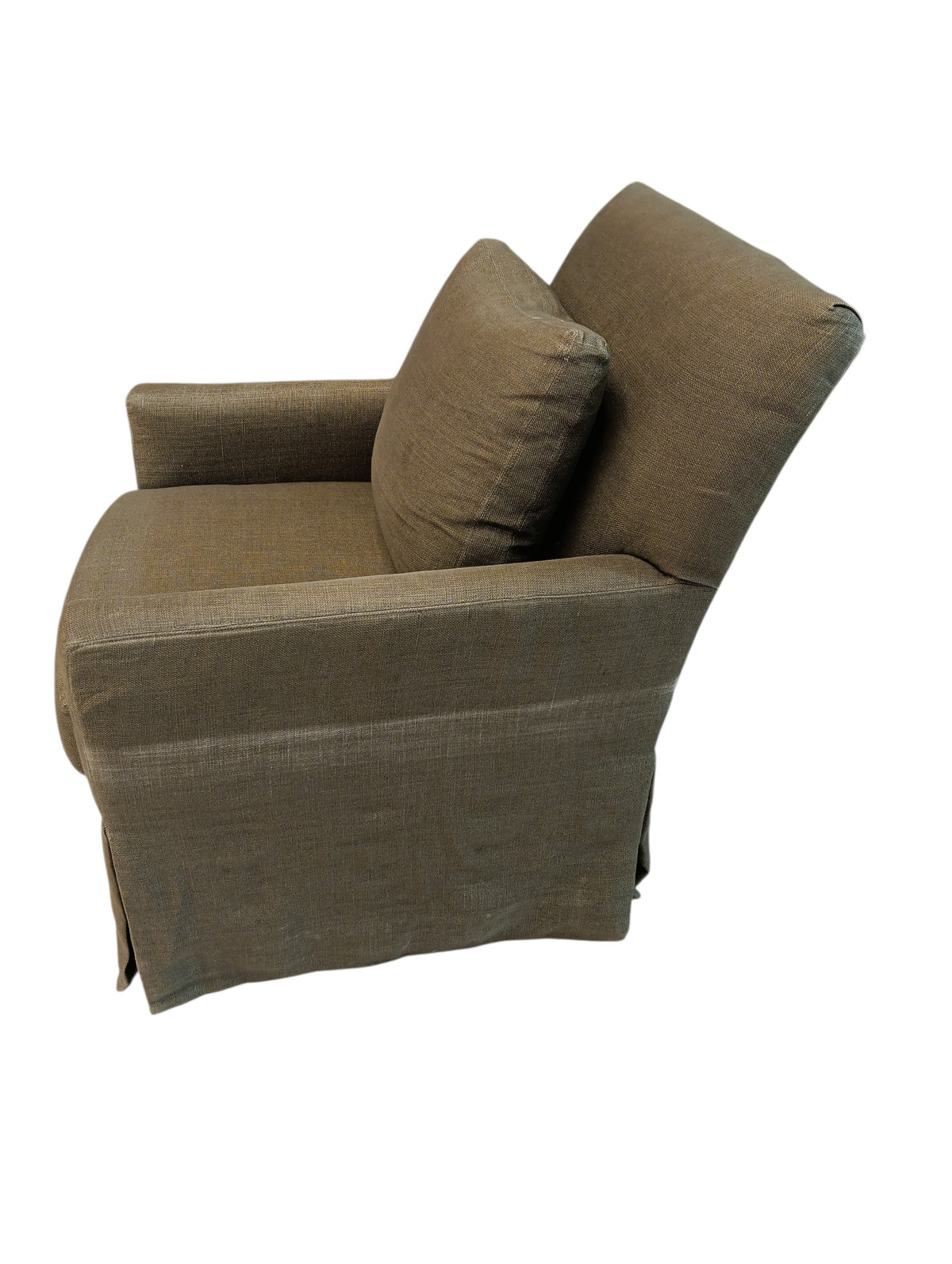 Green Skirted Swivel Armchair