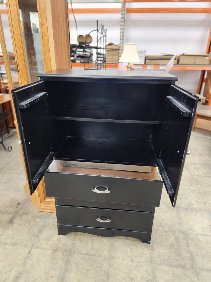 Black Cabinet with 2 Doors and 3 Drawers
