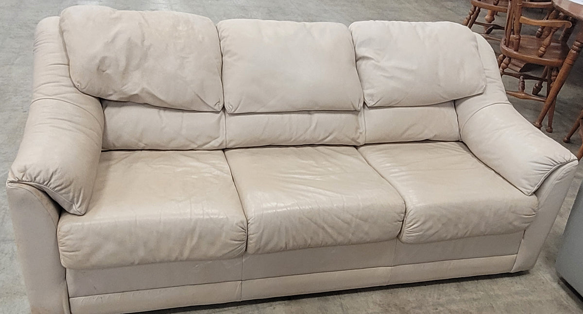 Cream-Colored Leather sofa