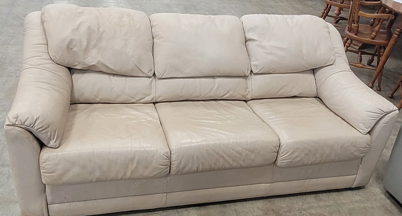 Cream-Colored Leather sofa