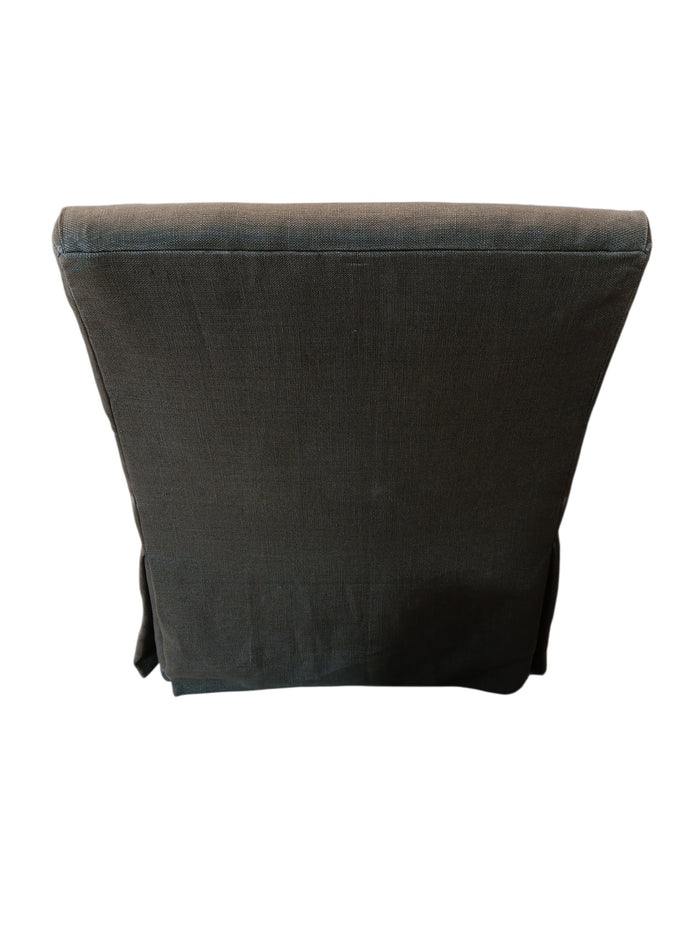 Green Skirted Swivel Armchair