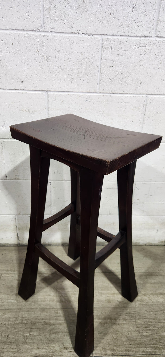 Mahogany Timber Saddle Bar Stool
