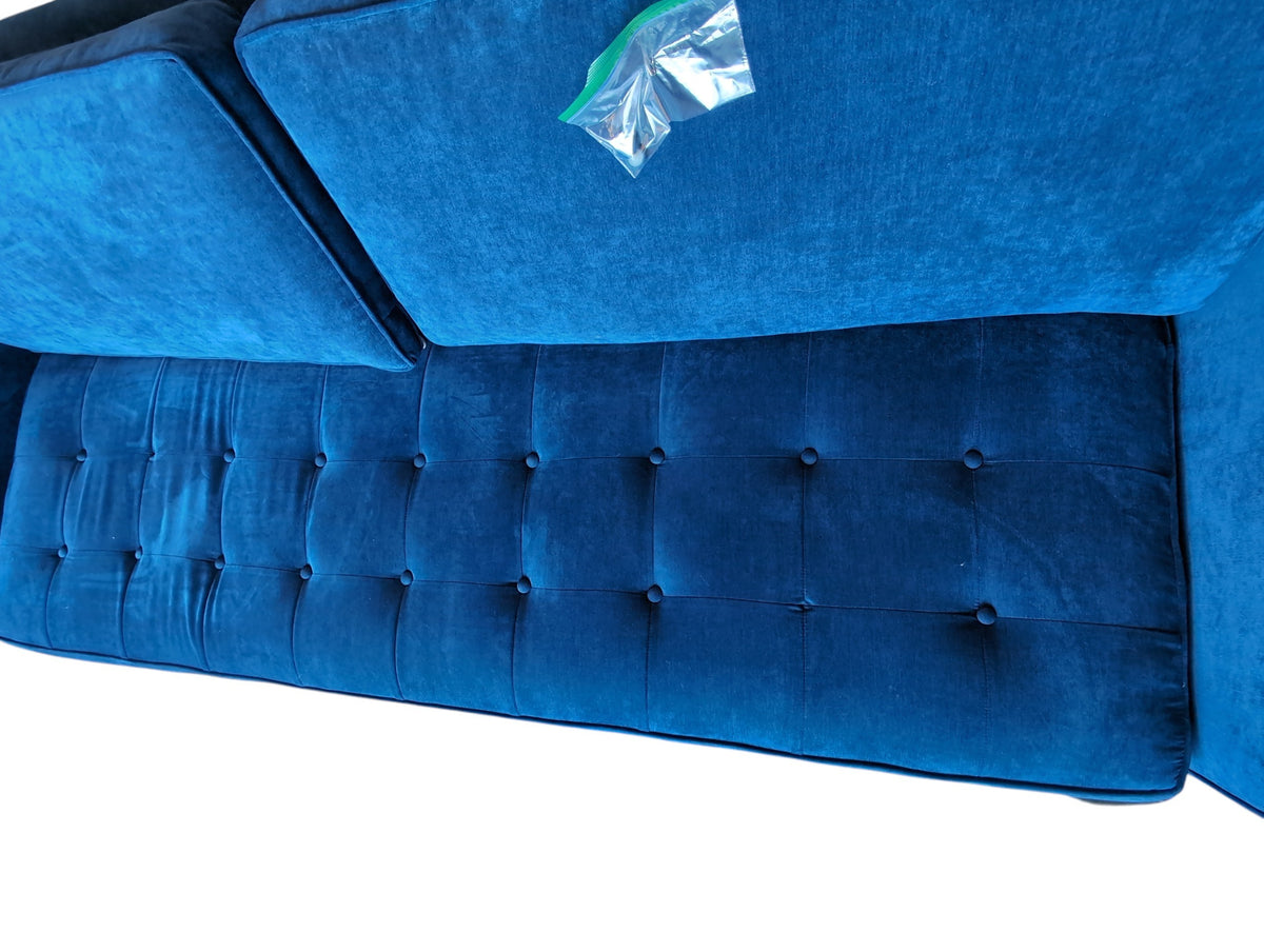 Modern Tufted Deep Blue Sofa (2 Buttons Detached)