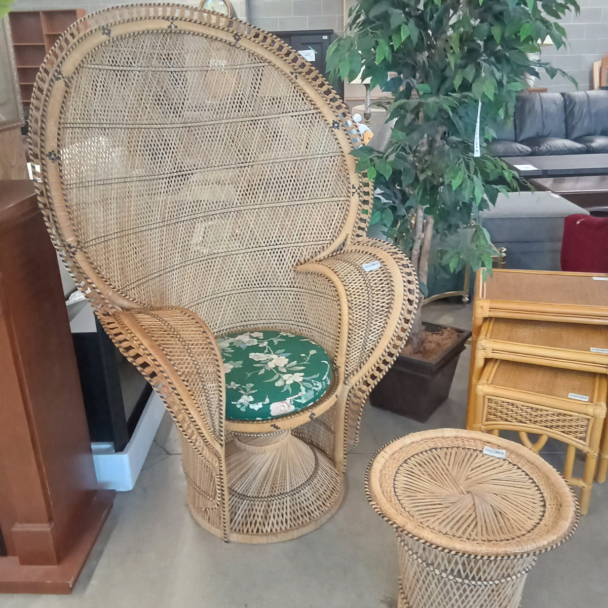 Peacock Chair w/Table $495