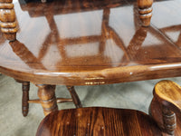 Oval Dark Wood 7 Piece Dining Set with 2 Leaves