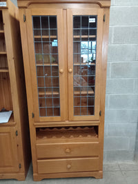 33"W Knotty Pine Beverage Cabinet