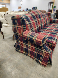Multicolored Plaid 3 Seater Sofa