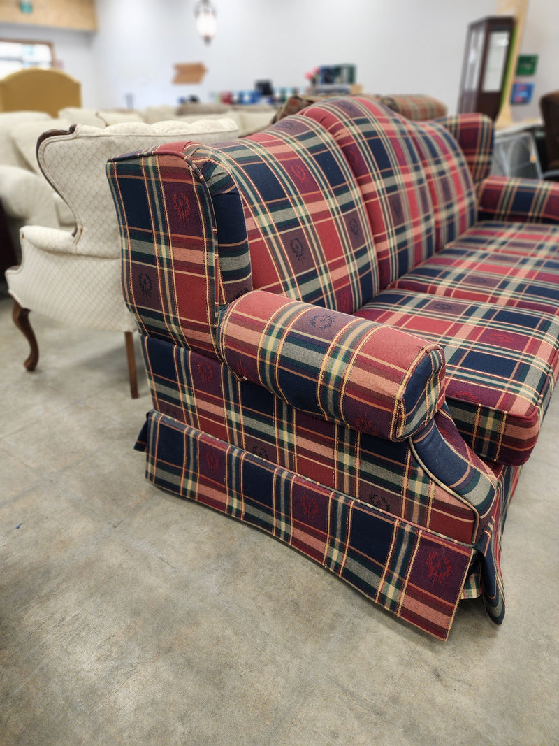 Multicolored Plaid 3 Seater Sofa