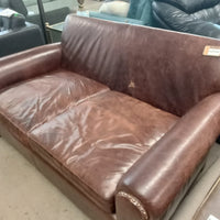 64"W Leather Love Seat