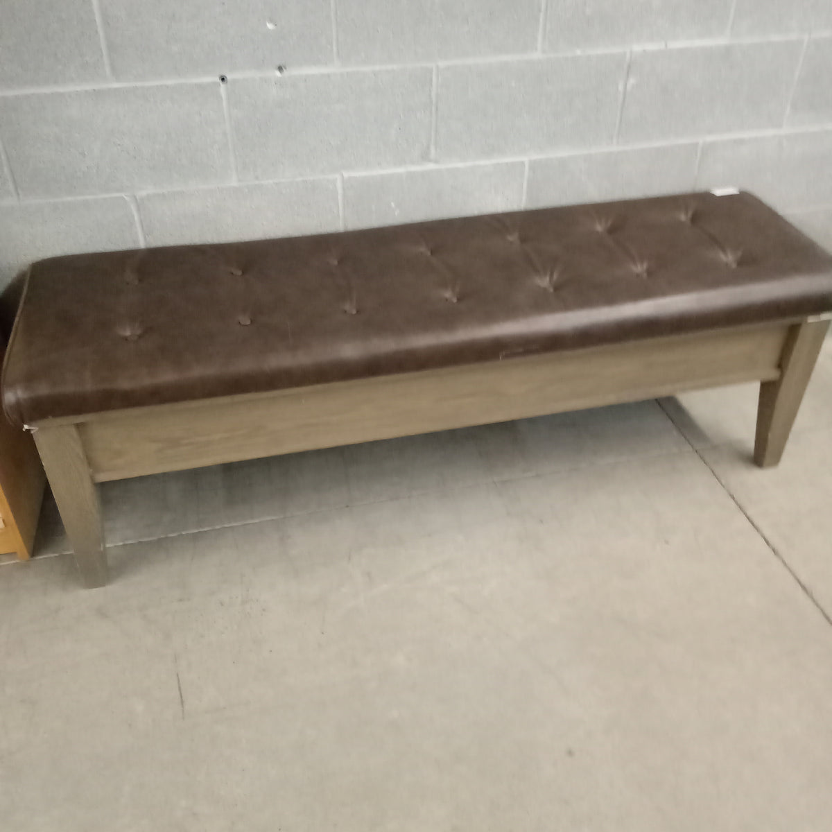 60"W Leather Bench
