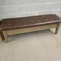 60"W Leather Bench